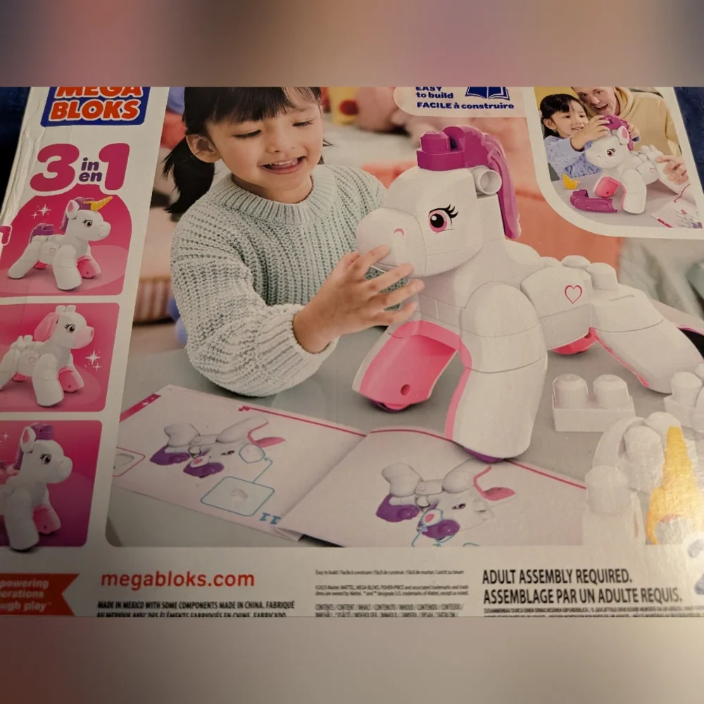 Mega Bloks Build & Enchant Unicorn , Pegasus, Puppy Toy Block Set 26 Pieces RARE